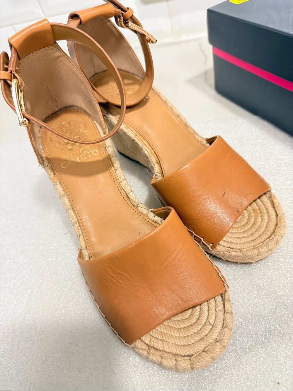 Vince Camuto Tan Espadrille Wedge Sandals with Ankle Strap (PRICE FIRM) - Picture 8 of 9